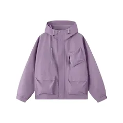 Autumn Multi-pocket Outdoor Mountaineering Women's Gore-Tex Jacket Solid Colour - Purple - View 1
