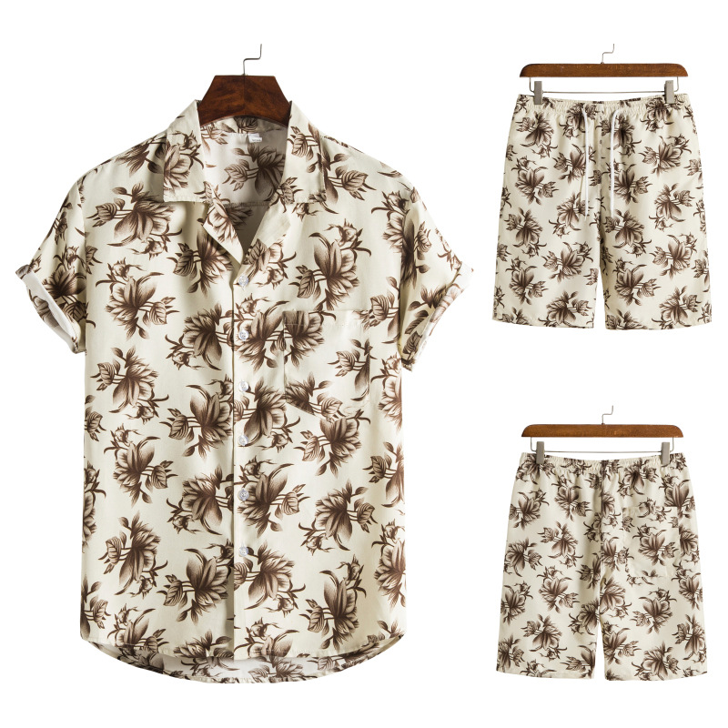 Title 6, Hawaiian Series Beach Style Short-sleeved Shirt...