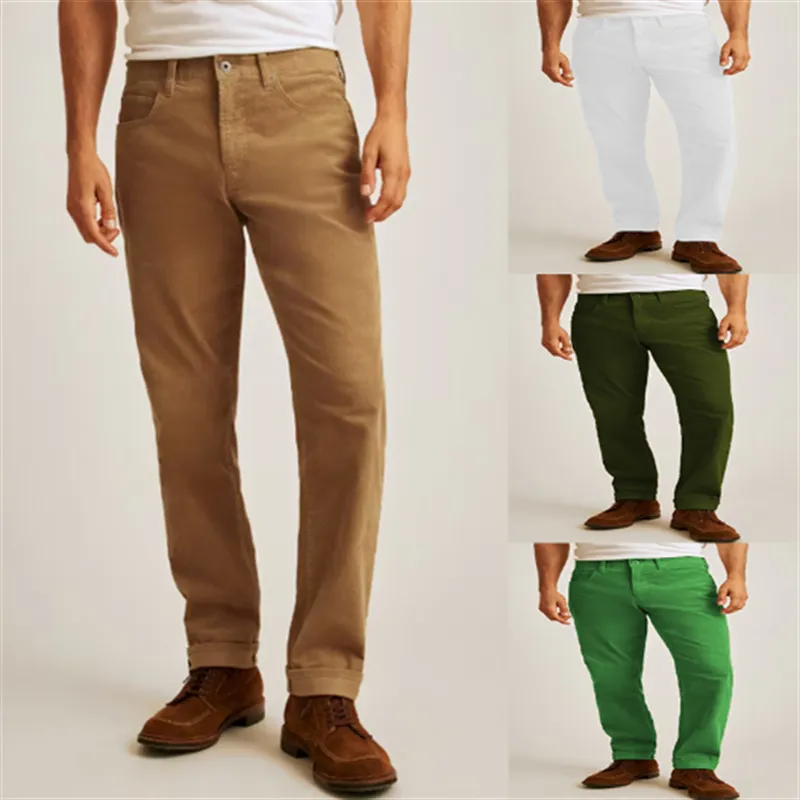 Corduroy Solid Color Loose Casual Straight Trousers