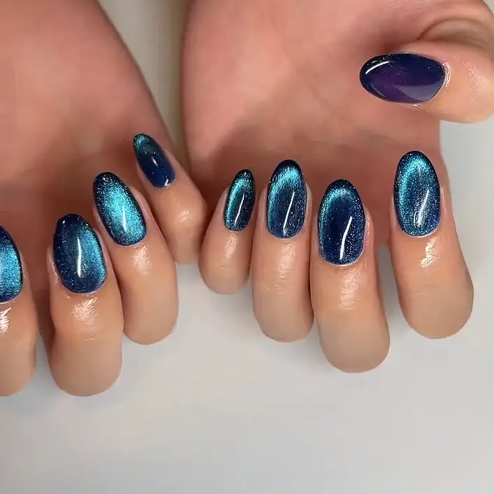 Cat's Eye Muppet Blue Nail Tip Wear Armor