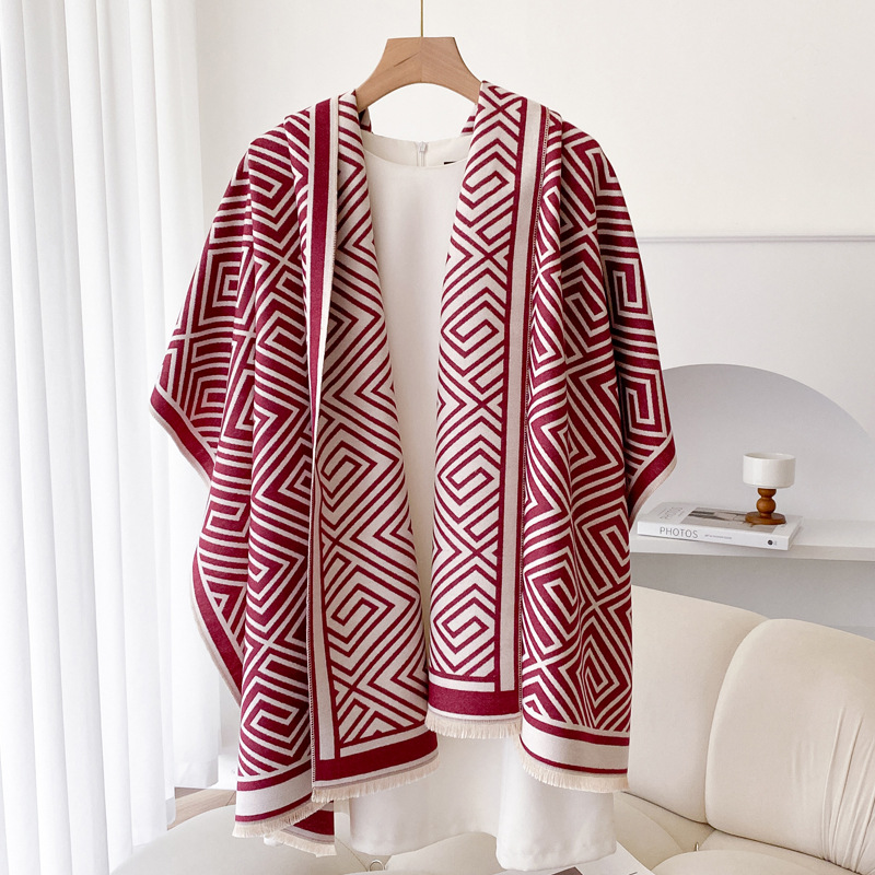 Thickened Warm Office Cloak Nap Wool Blanket Plaid Cloak Dual-use - Image 6