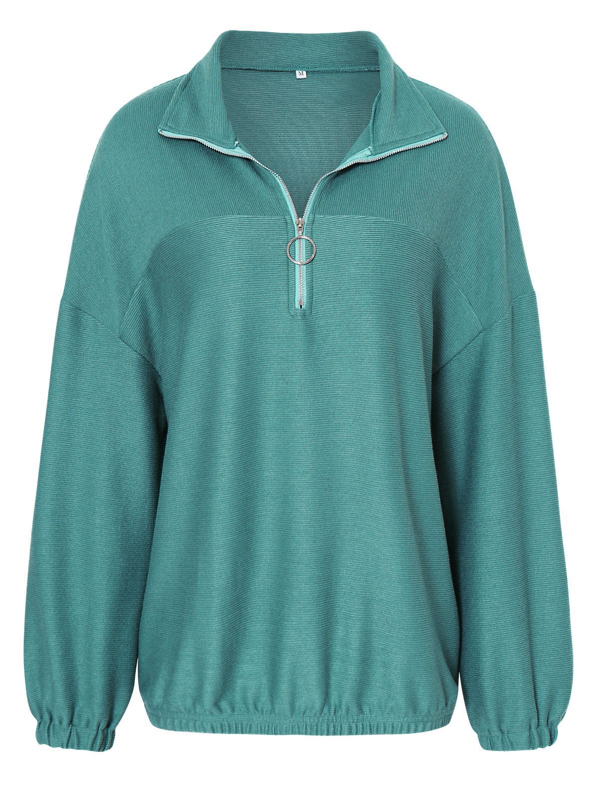 Loose Fit V-Neck Pullover Sweatshirt for Women - Solid Color Loose Fit V-Neck Pullover Sweatshirt for Women - Solid Color
