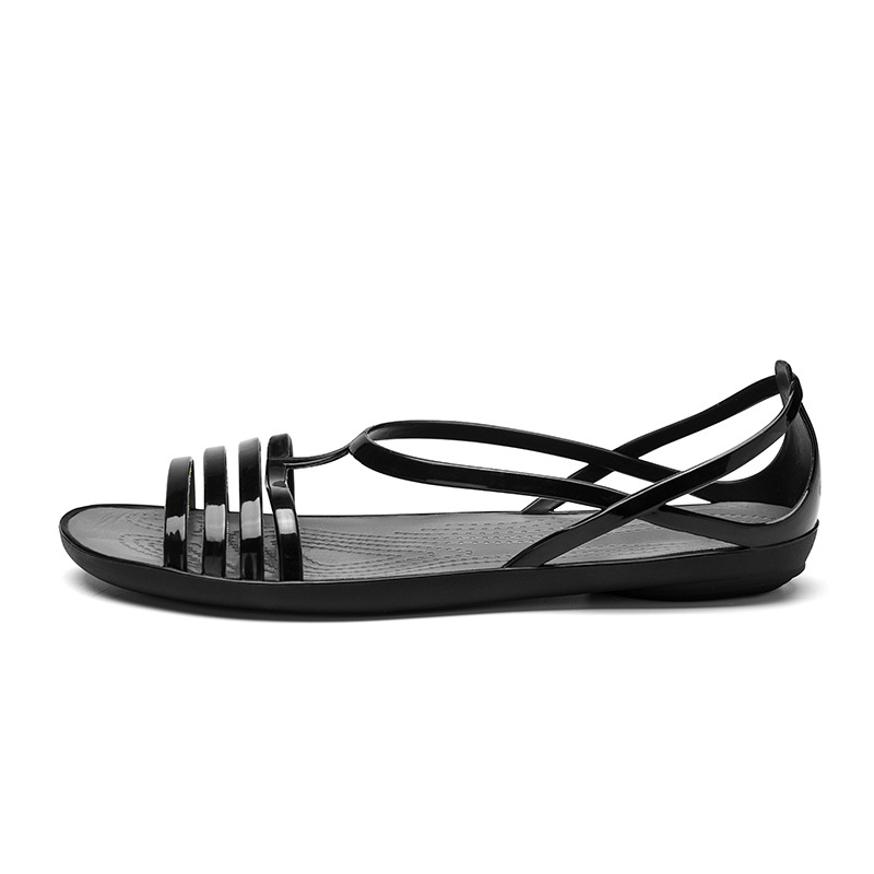 Spring And Summer New Jelly Shoes HY Women's TPU Flat Non-slip Jelly Slippers Fashion Hole Sandals