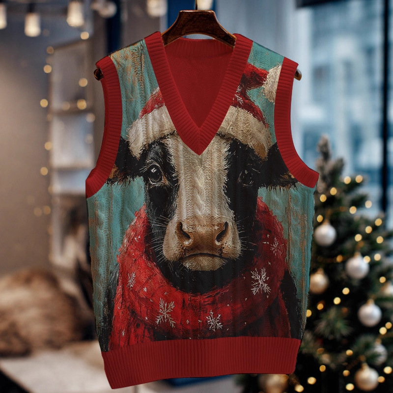 V-neck Knitted Vest Sleeveless Waistcoat