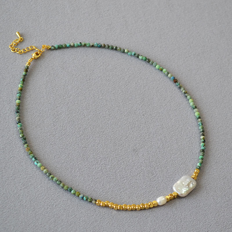 Irregular Geometric Rectangular Baroque Necklace And Bracelet For Women