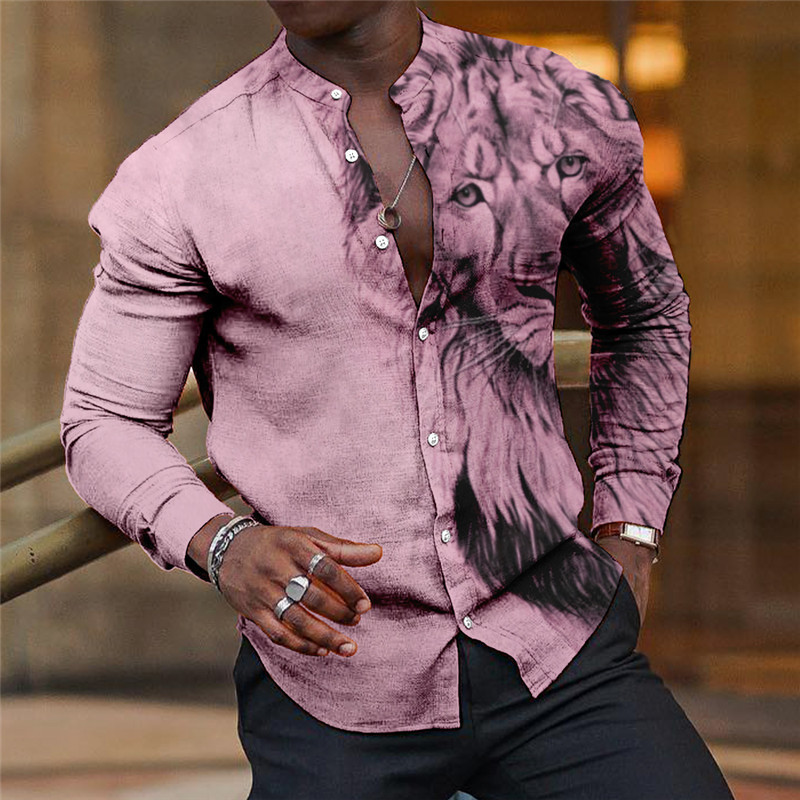 Mens Breathable Long-sleeve Printed Shirt ZJCS PMP6 S