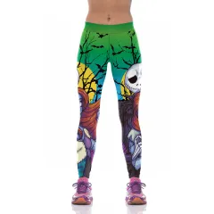 Digital Printed Sports Pants Zombie Bride Tight Elastic Pants - 3Style-L - View 1