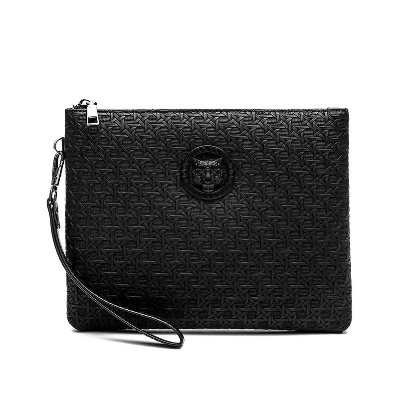 Woven-texture Personalised Clutch With A Simple Minimalist Design And Large Capacity - Medium