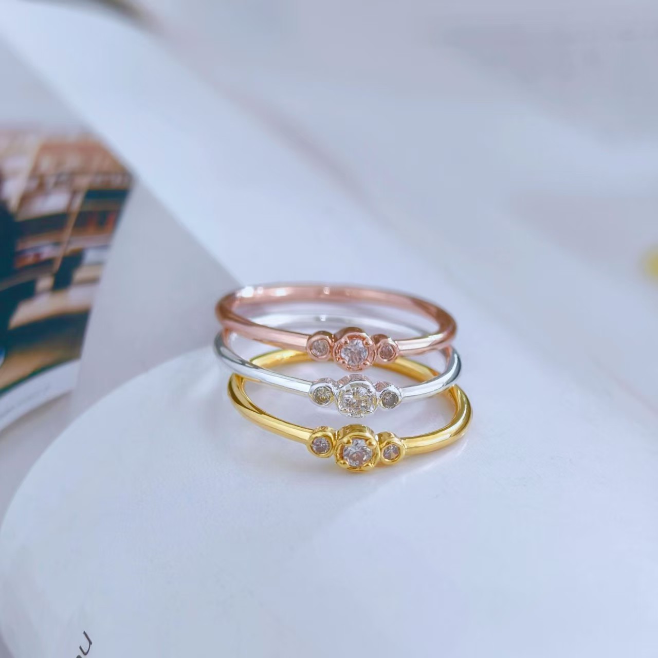 Japanese-style Ultra-fine Non-fading Zircon Ring For Women