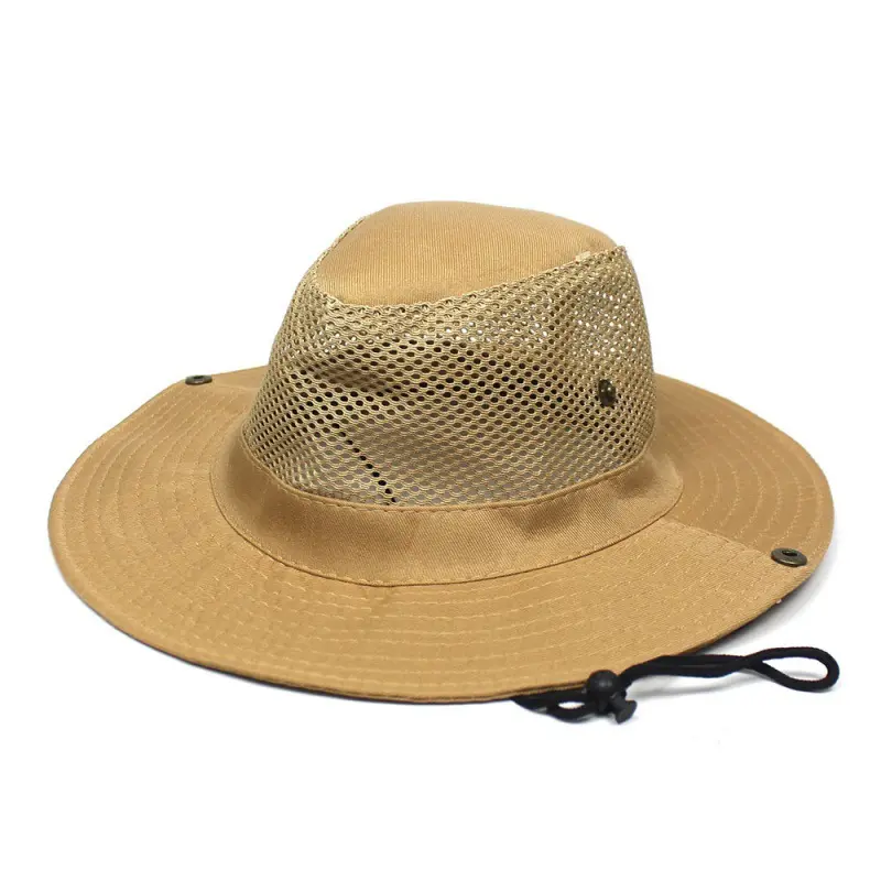 Patchwork Mesh Breathable Bucket Hat Fishing Cycling