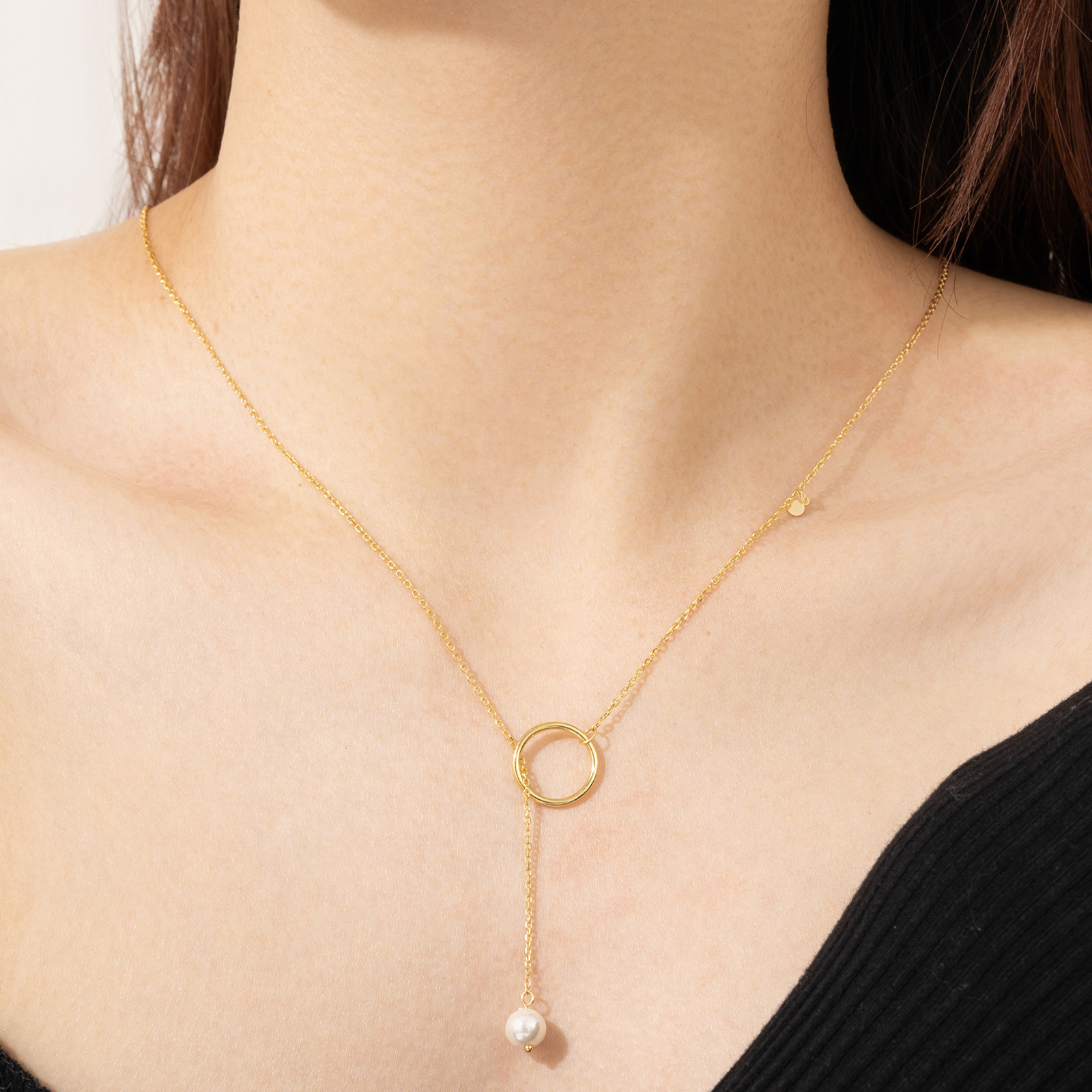 S925 Sterling Silver Brushed Ball Long Necklace