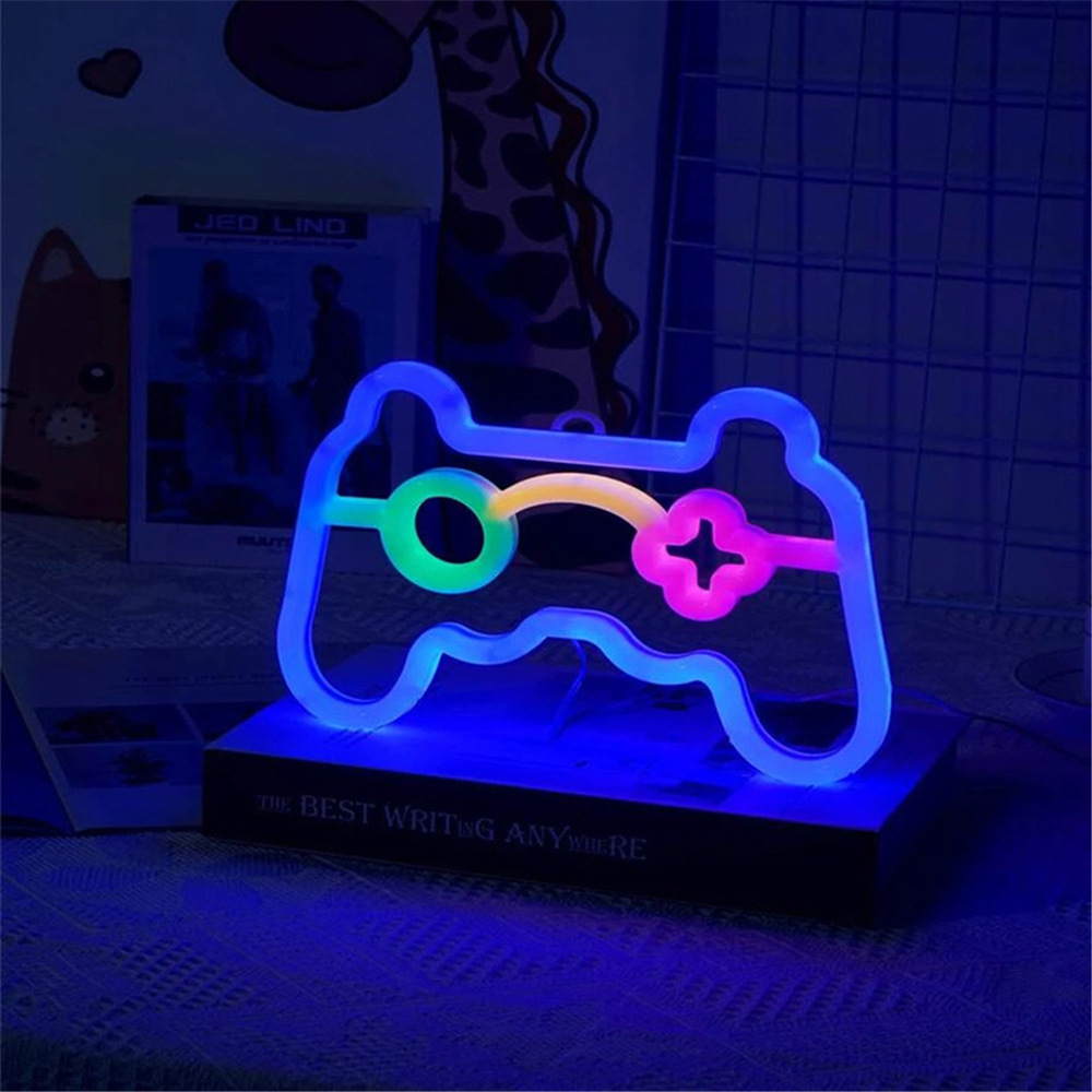 Neon Light Battery Box Game Handle Atmosphere Indoor Decorative Light Led