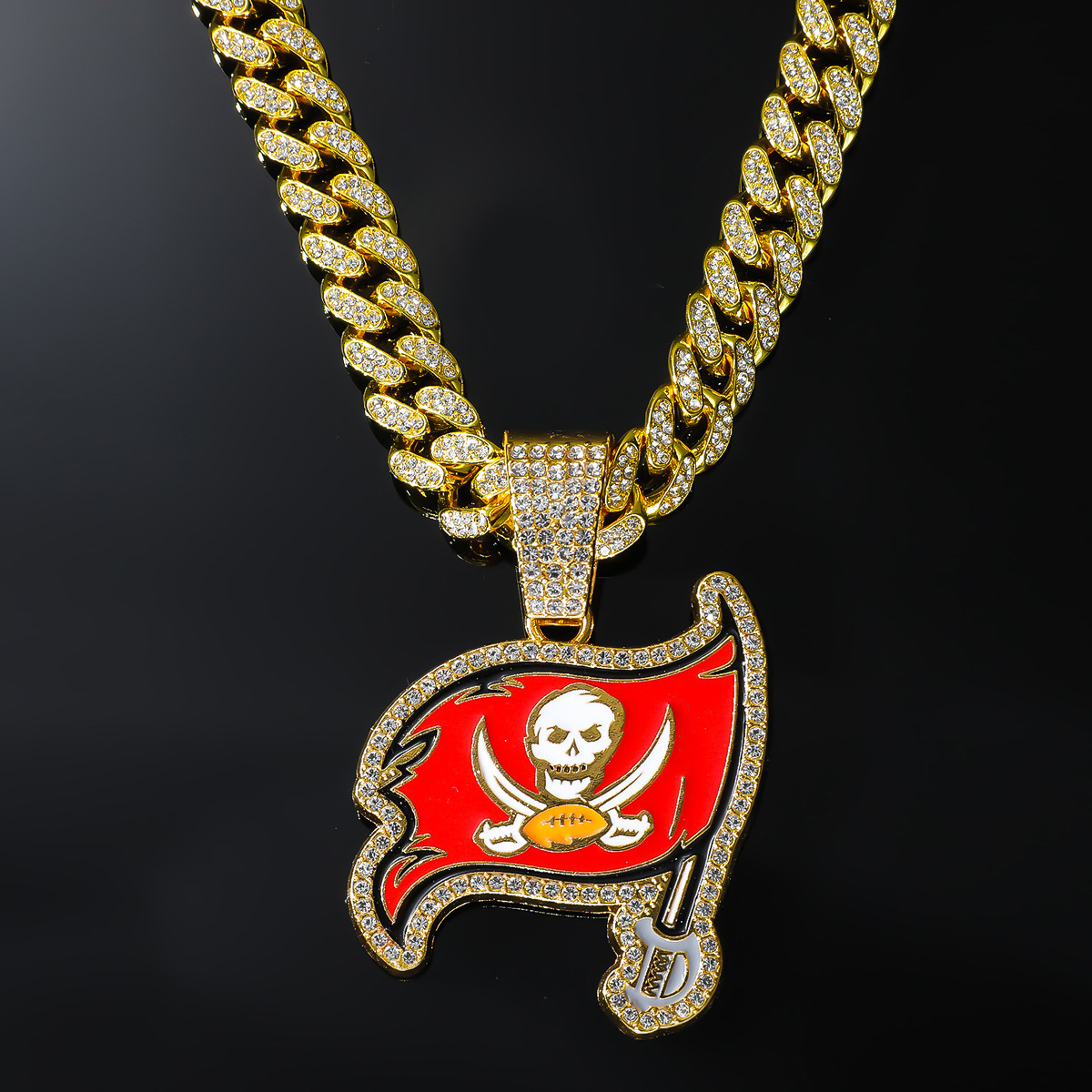 Pirate Diamond Pendant Hiphop Ornament Alloy Necklace
