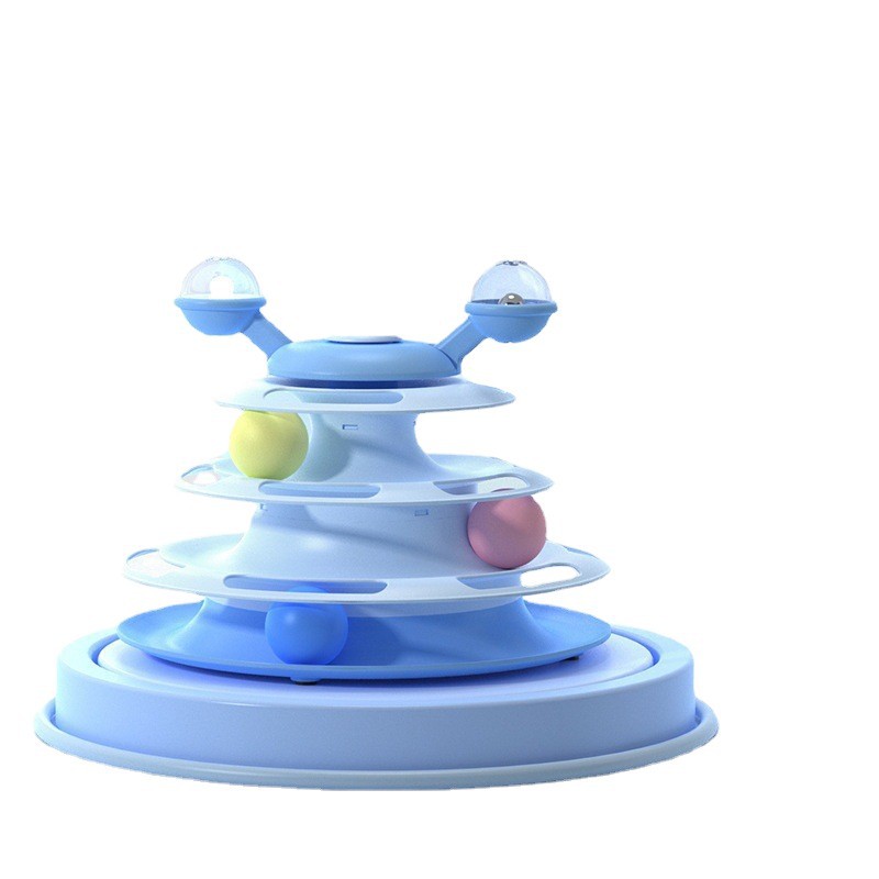 Stylish And Personalized Four-Layer Track Cat Toy