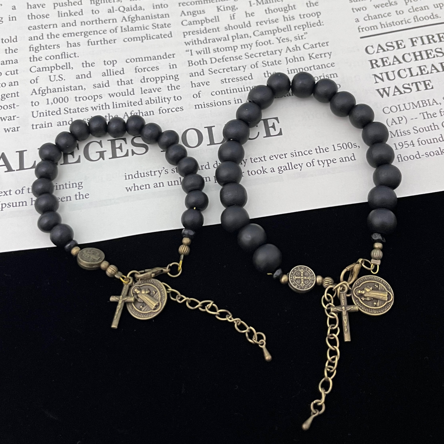 Men's Cross Bracelet Rosary Necklace