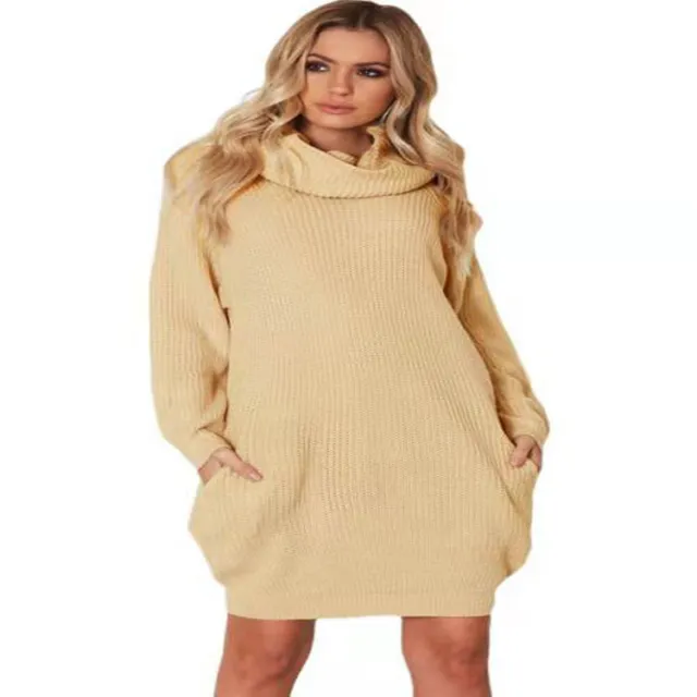 Lapel Loose Slimming And All matching Pocket Mid length Sweater Yellow - Shop at LoveMi