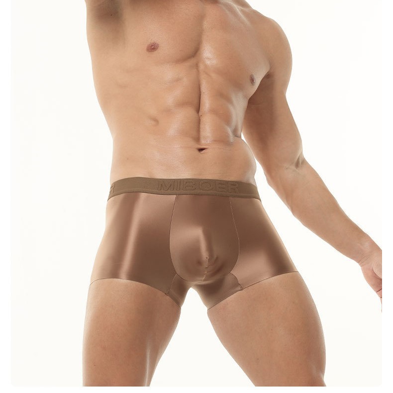 Mens Underwear Business Ice Silk Light Luxury Satin Boxers