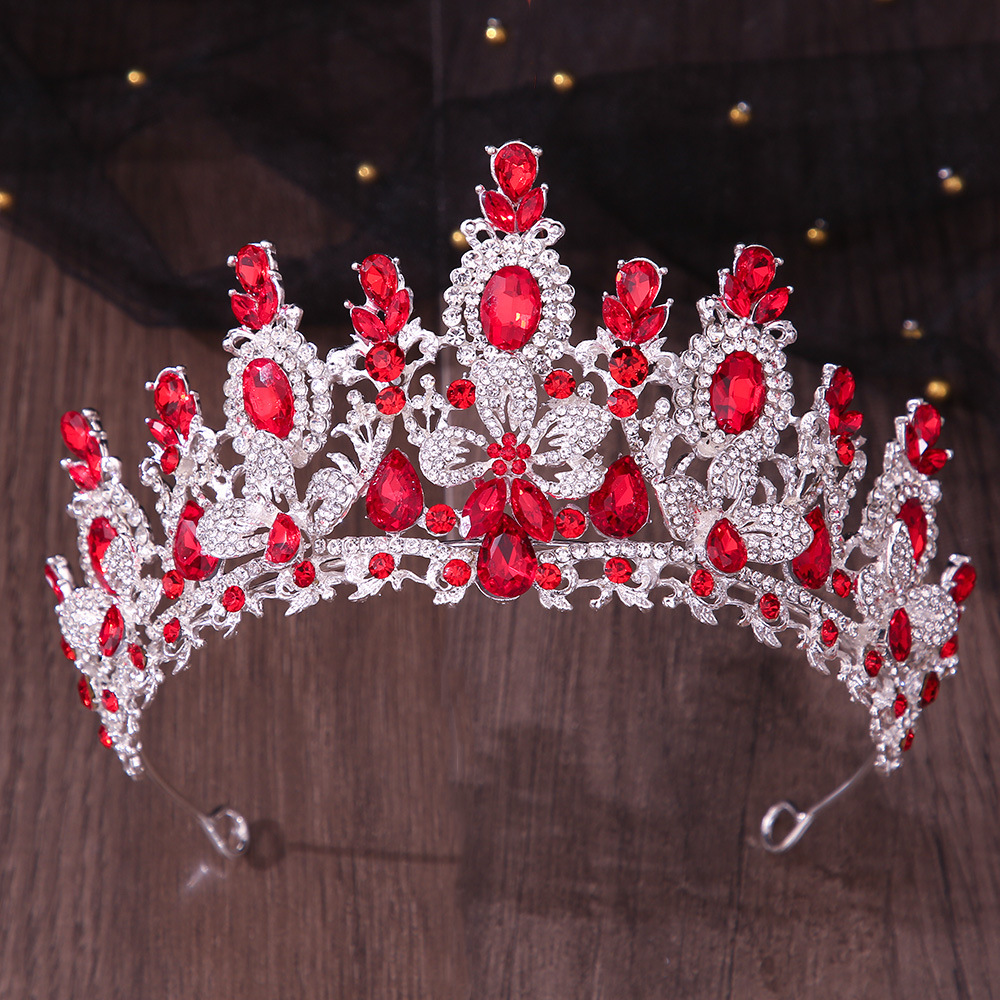 Bridal Crown Headdress Cross Wedding Dress Accessories Luxury Crystal 7