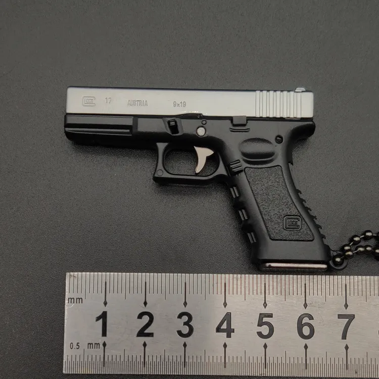 G17 Half Alloy Key Ring Model Guns Pendant Gift Toys - Silver Black Glk