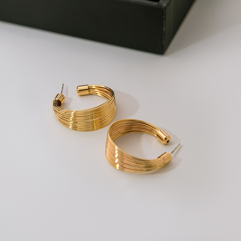 European And American Exaggerated Metallic Multi-layer Ear Ring