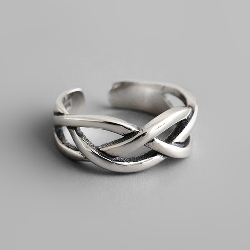 Fashion Retro Distressed Marcasite Ring