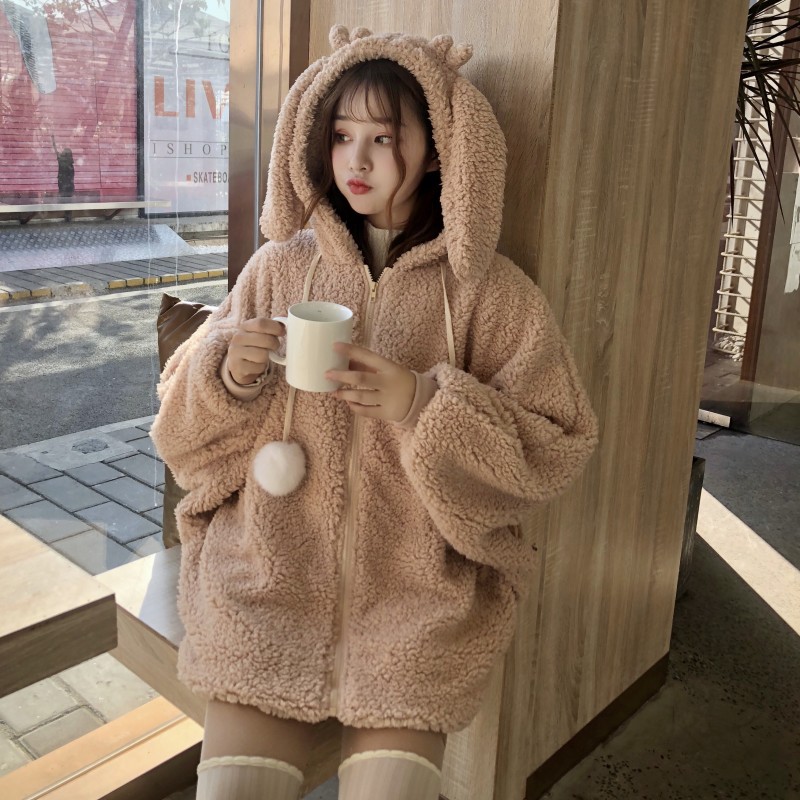 Title 8, Rabbit ears hooded loose sweater women