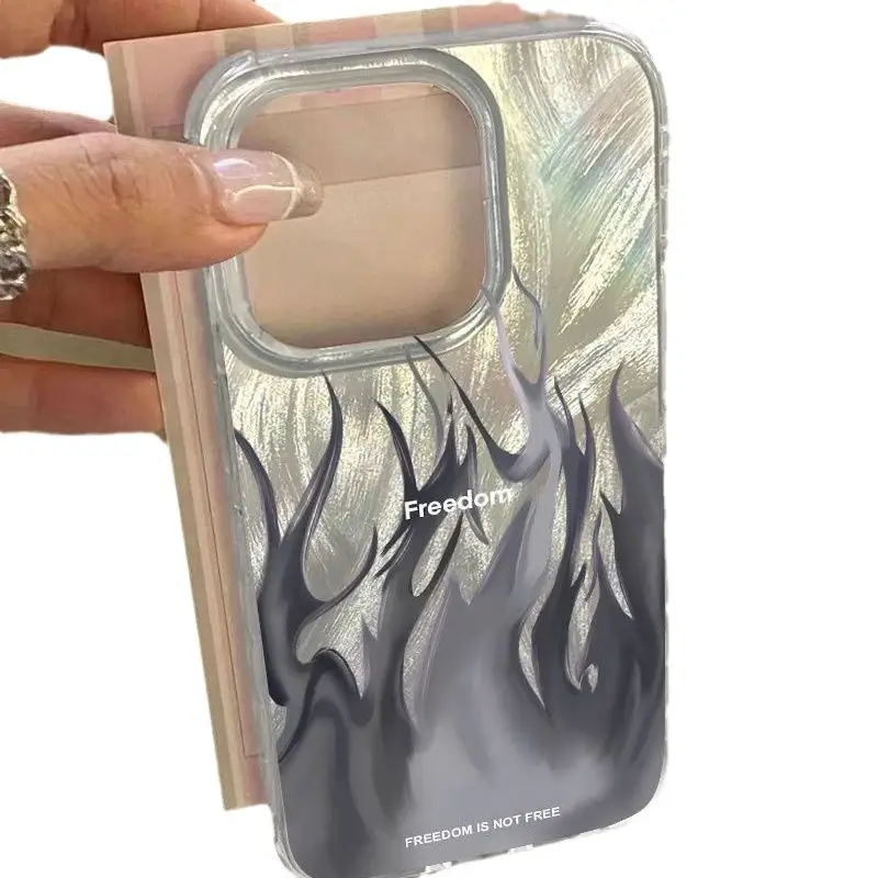 Seven-color Flame Girl All-inclusive Phone Case