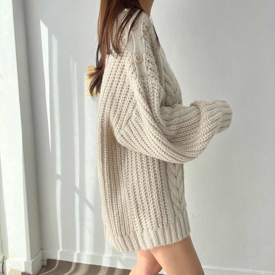 Retro Simple Round Neck Side Buckle Off-the-shoulder Design Dress 10 Retro Simple Round Neck Side Buckle Off-the-shoulder Design Dress