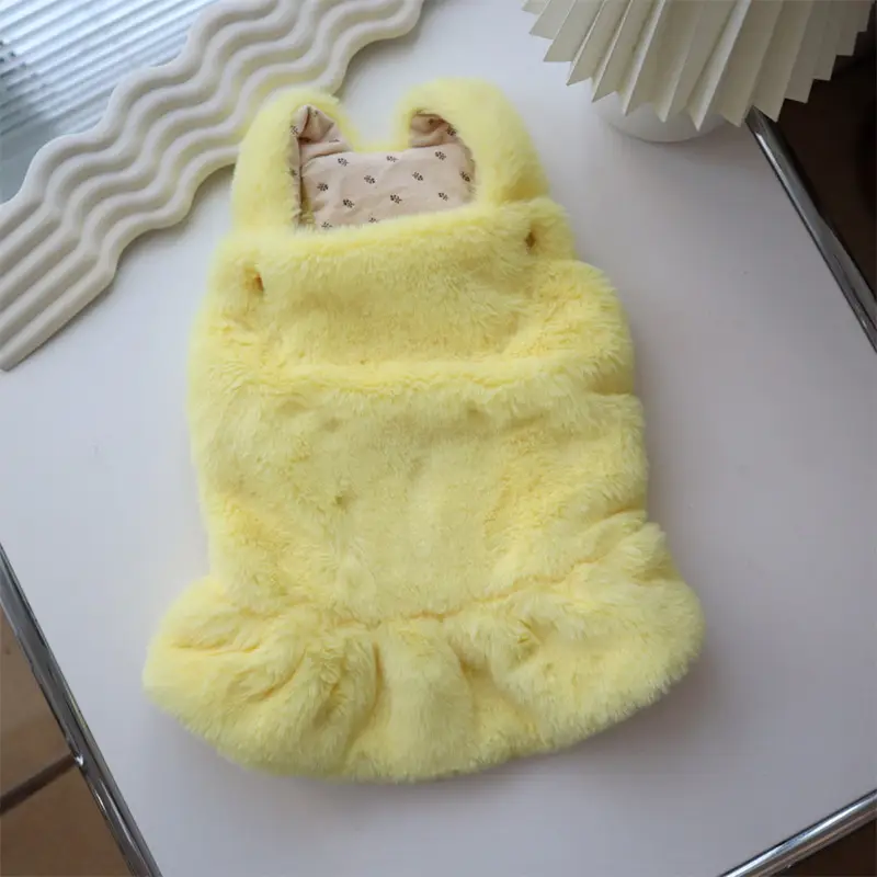 Dog Clothes Pet Autumn And Winter Warm Rabbit Fur Princess Skirt