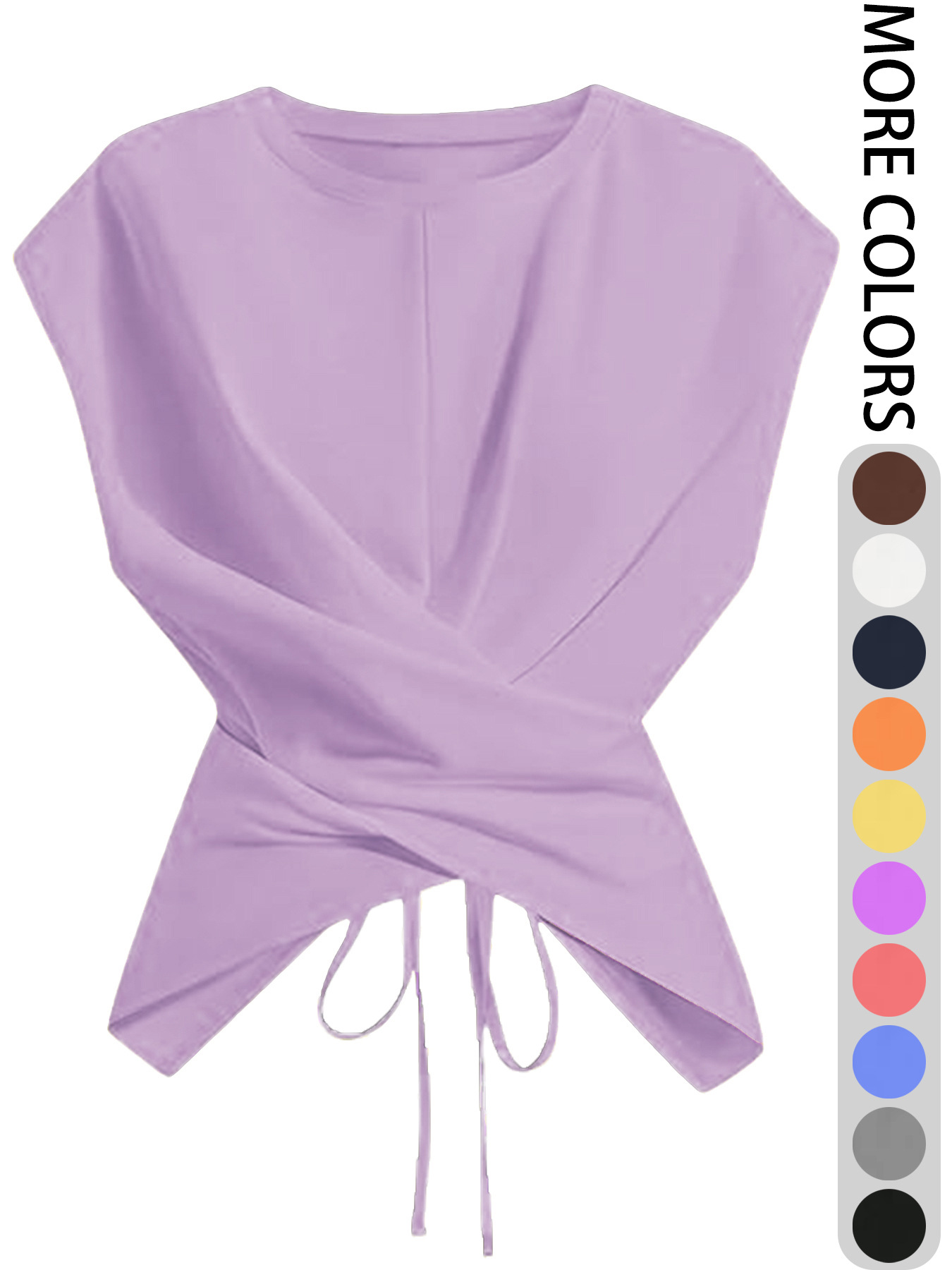 Versatile Cropped Top With A Crossover Tie At The Hem