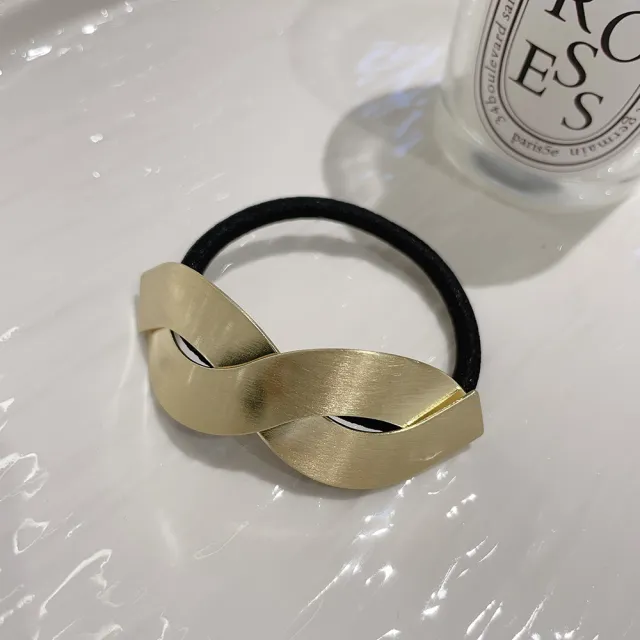 Metal 8 word Elegant Hair Band Simple And Light Luxury Hair Tie Cross Gold - Shop at LoveMi