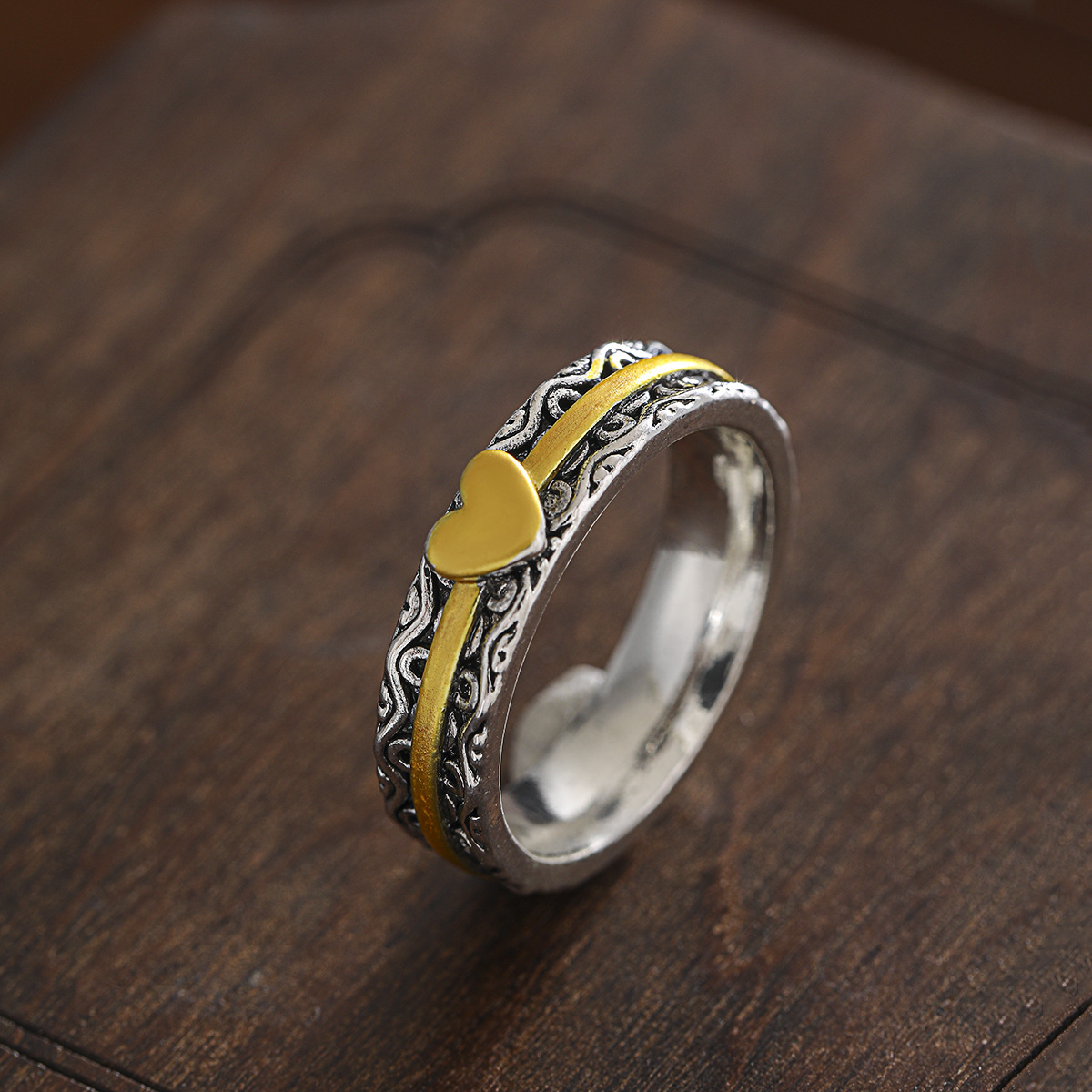 Retro Heart-shaped Ethnic-style Fashion Ring