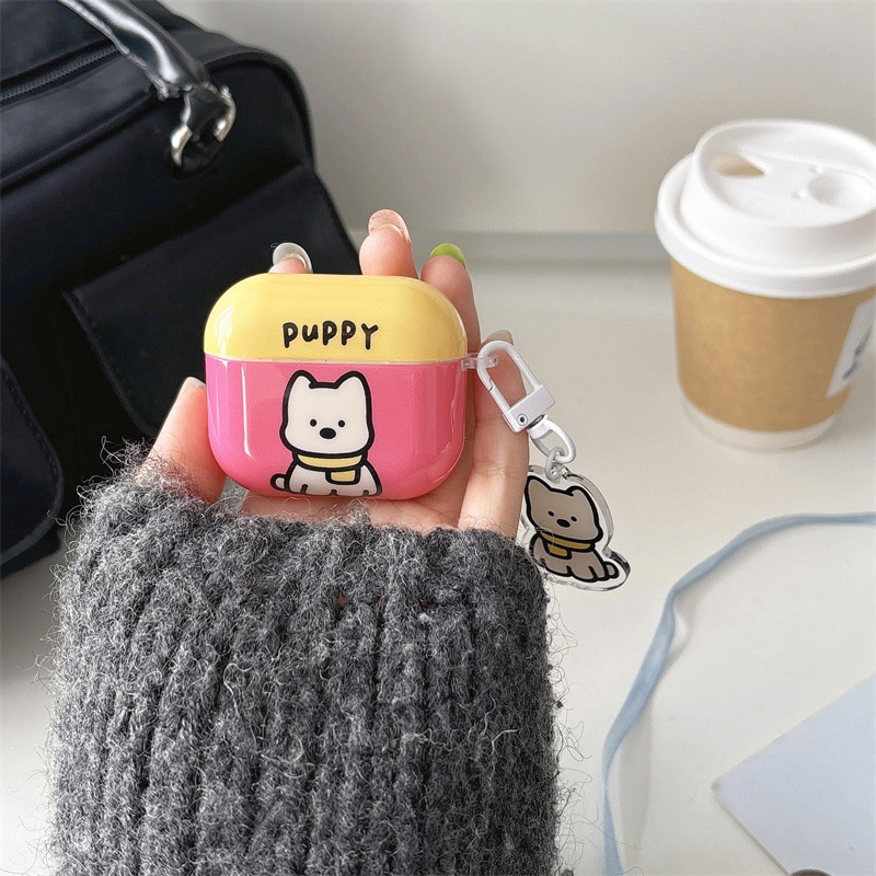 Cute Spliced Cartoon Animal Pendant Headphone Case Sets