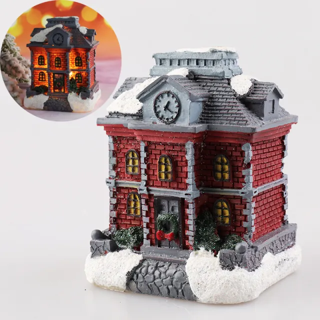 Christmas Decorations Resin Small House Micro Landscape Ornaments Medium I Style - Shop at LoveMi