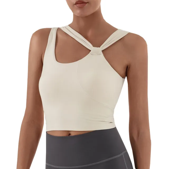 Yoga Vest Naked Women Skin friendly Sports Top Apricot - Shop at LoveMi