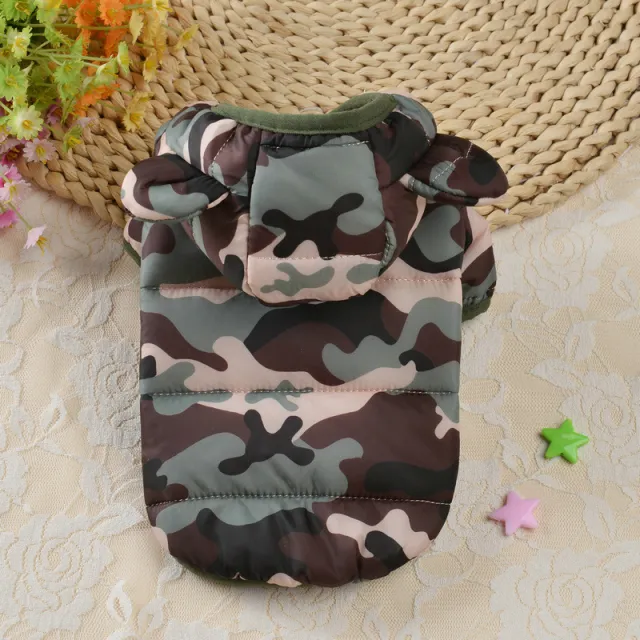 Small Dog Bread Down Cotton Jacket Camouflage - Shop at LoveMi