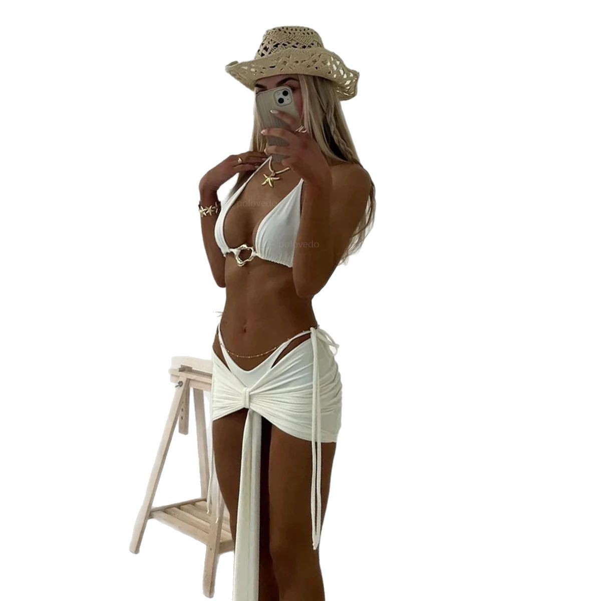 Sexy Women's Mini Skirt Three-piece Suit