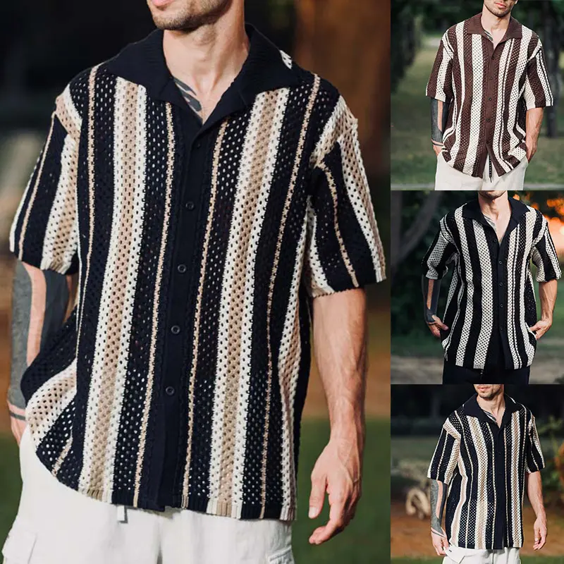 Casual Vintage Mens Shirt Top