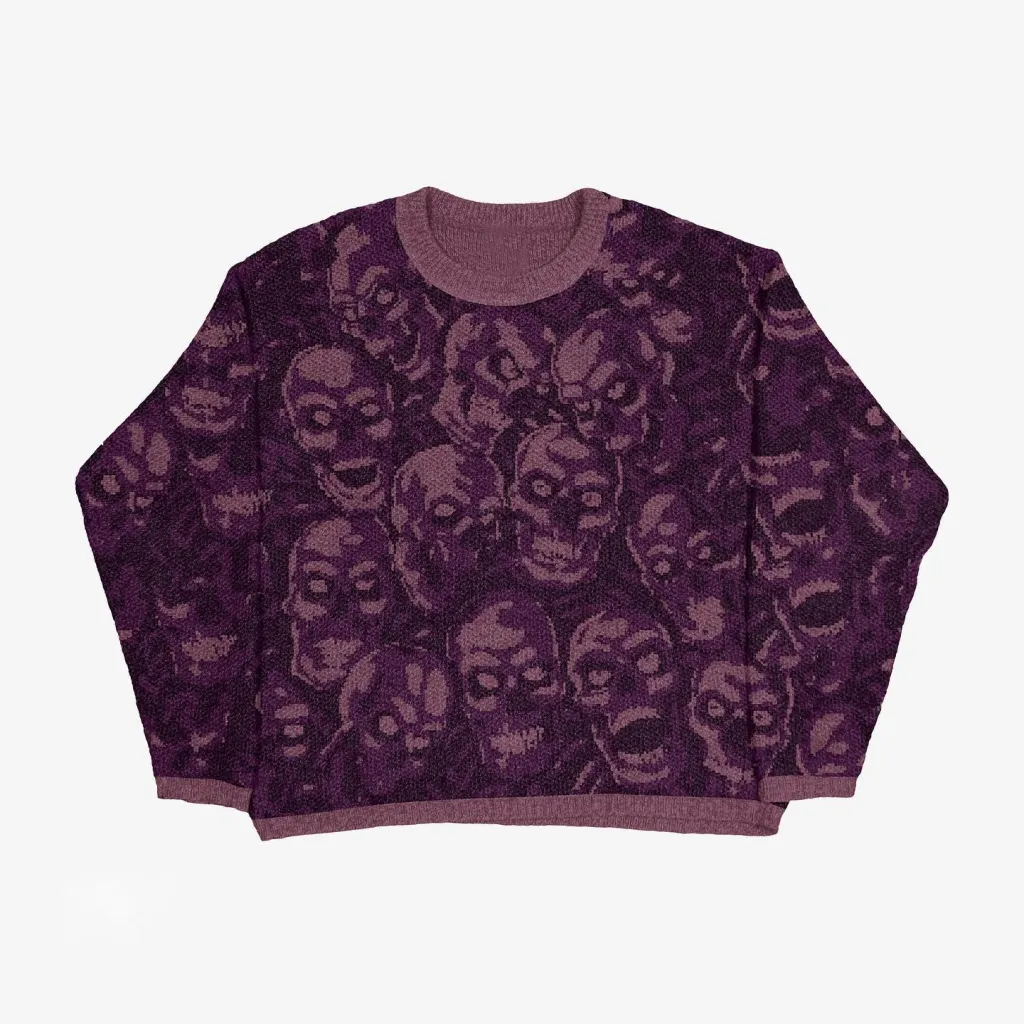 Women's Round Neck Sweater Pullover Print Sweater - Style 16