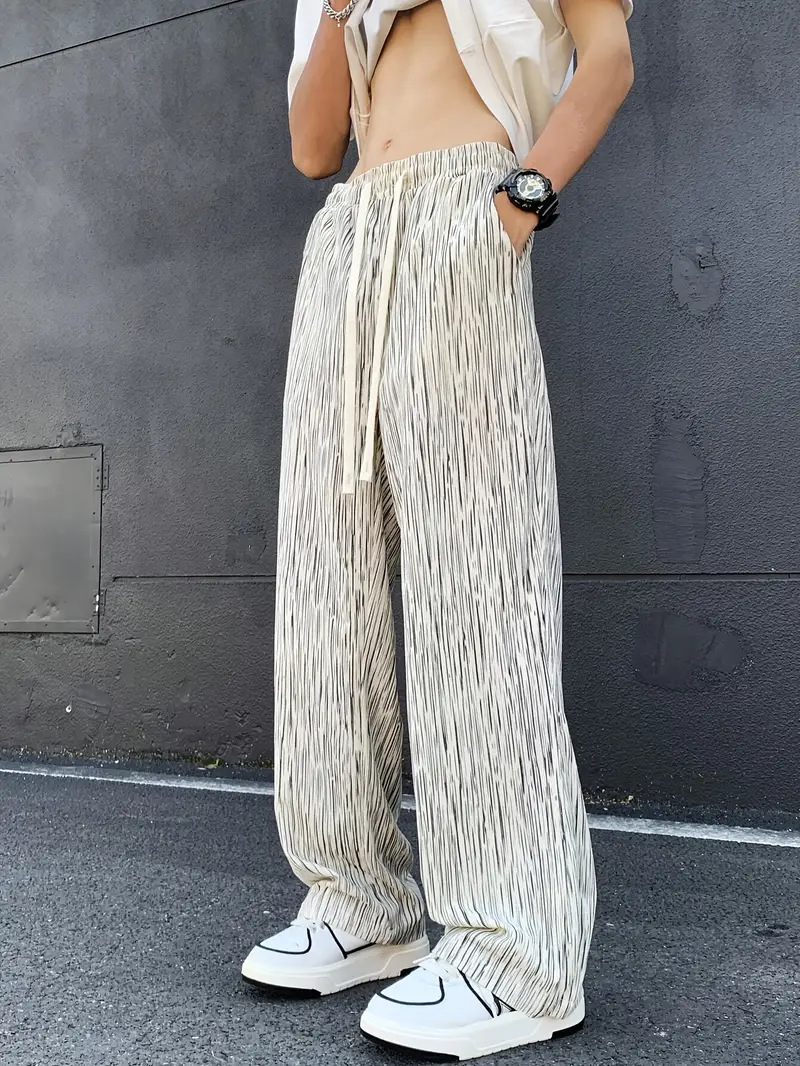 Straight-leg Casual Loose-fit 3D Iridescent Pants