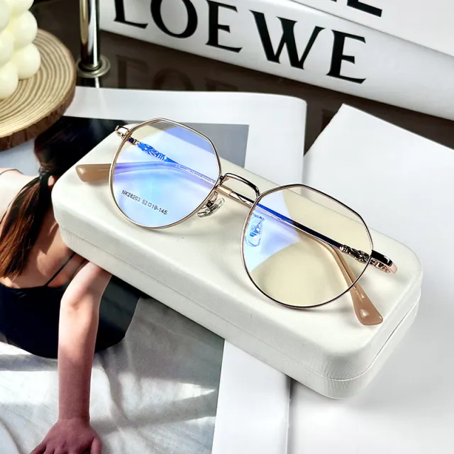 Fashion Retro Glasses Frame Optical Big Round Frame Metal Leg Simple Korean Style Rose Gold - Shop at LoveMi
