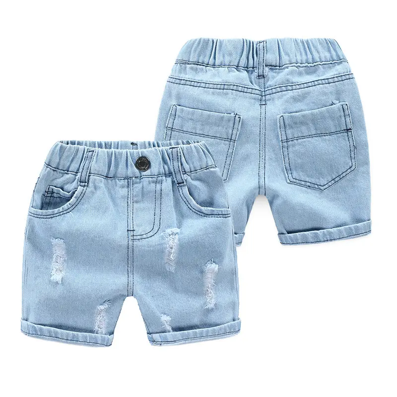 Boys' Ripped Jeans Shorts Beach