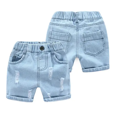 Boys' Ripped Jeans Shorts Beach