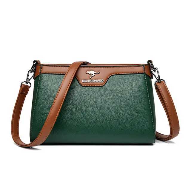 One Shoulder Soft Leather Small Square Stitching Women's Cross body Bag Green - Shop at LoveMi