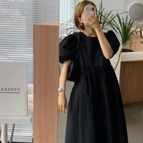 Women's Fashion Casual Short Sleeve Dress Black - Shop at LoveMi