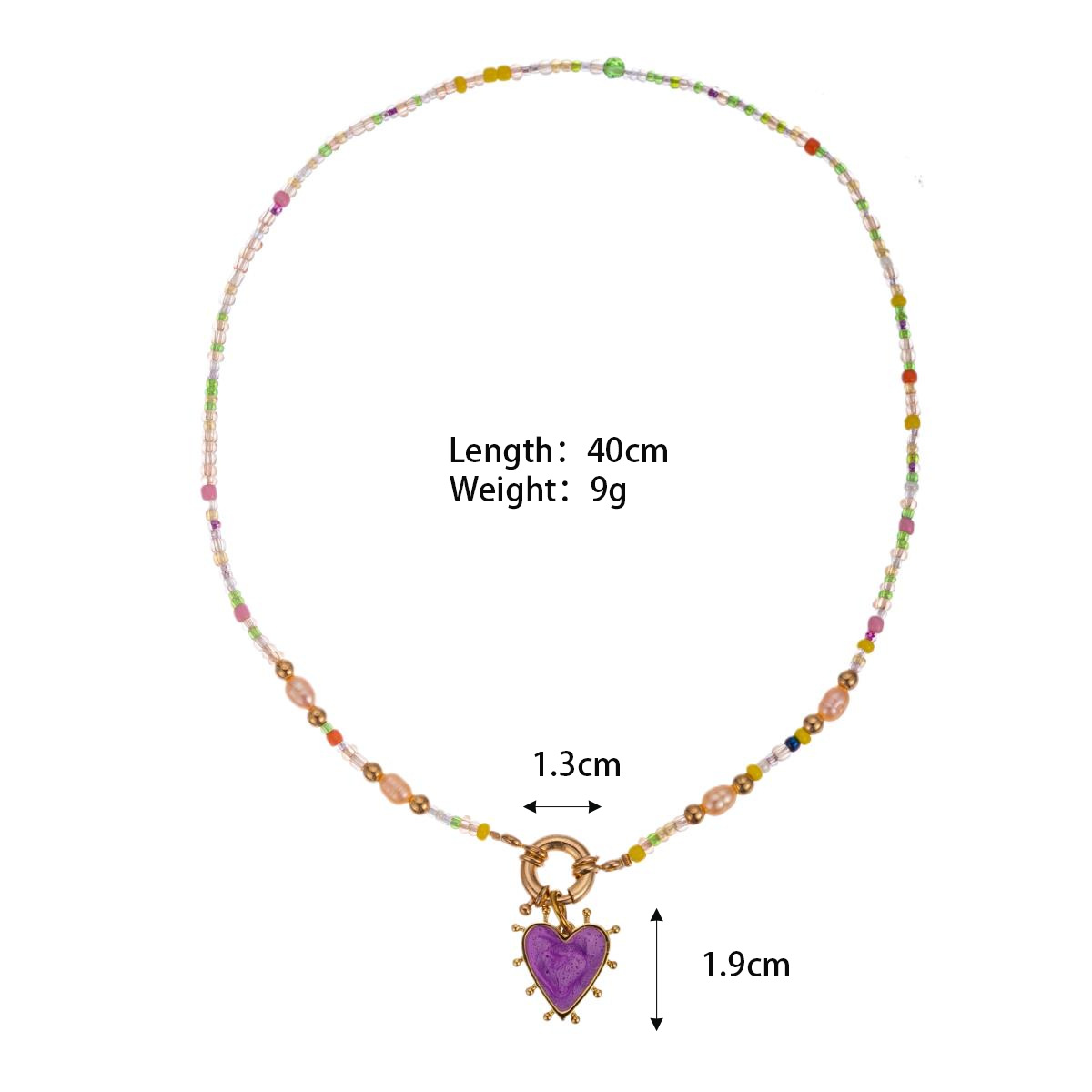 Heart-shaped Bead Pendant Necklace For Women