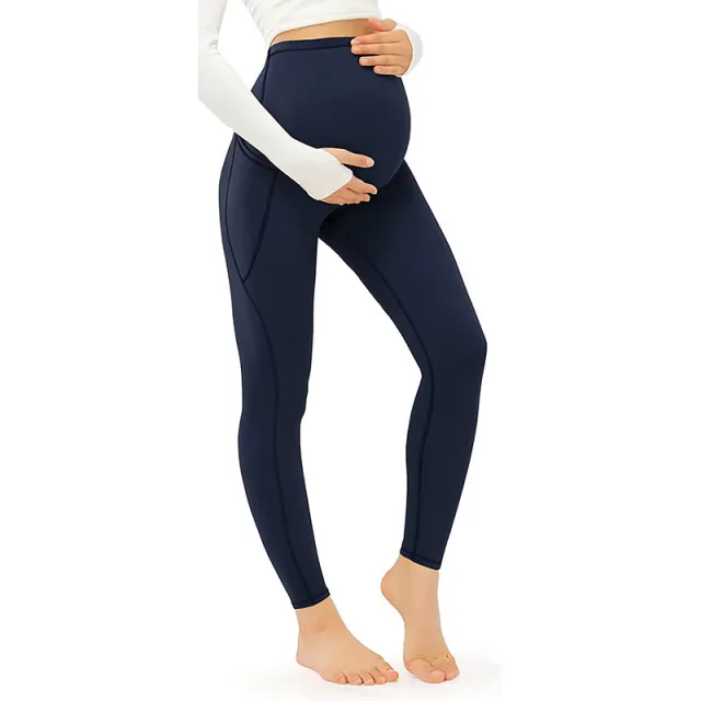 Abdominal Belt Maternity Yoga Maternity Pants Navy Blue Pocket - Shop at LoveMi