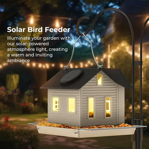 Solar Bird Feeder Solar Feeder Outdoor Courtyard Feeder Decoration
