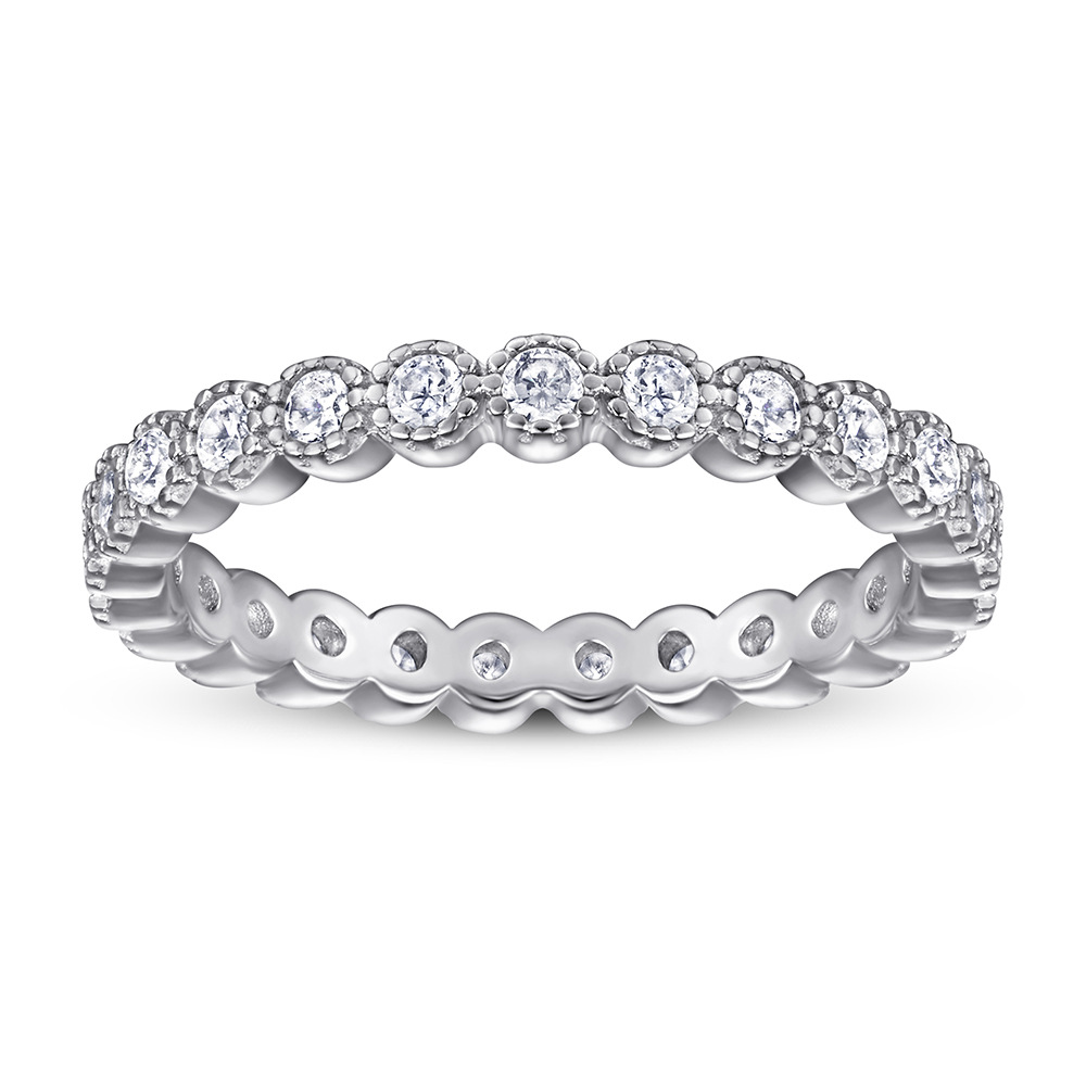 S925 Sterling Silver Women's Full Diamond Ring