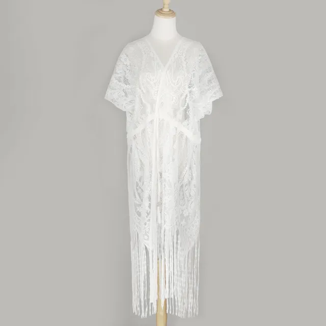 Self tie Lace Cashew Sunscreen Shawl For Women White - Shop at LoveMi
